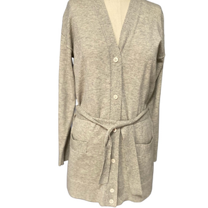 Gap Long Gray Cardigan Sweater with Belt